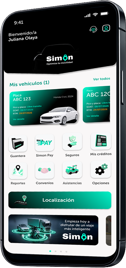 App Simon Movilidad en smartphone